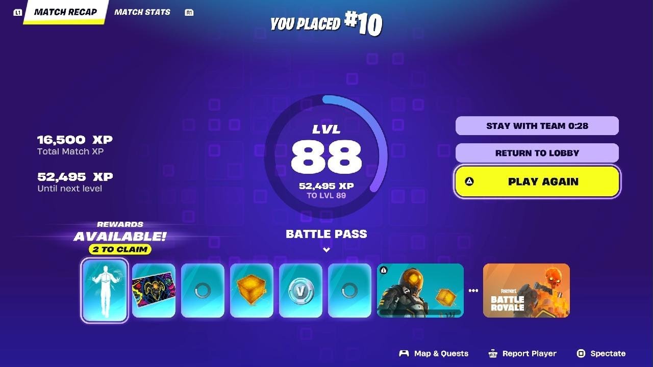 #10th Place Zero Build Squads Battle Royale Fortnite