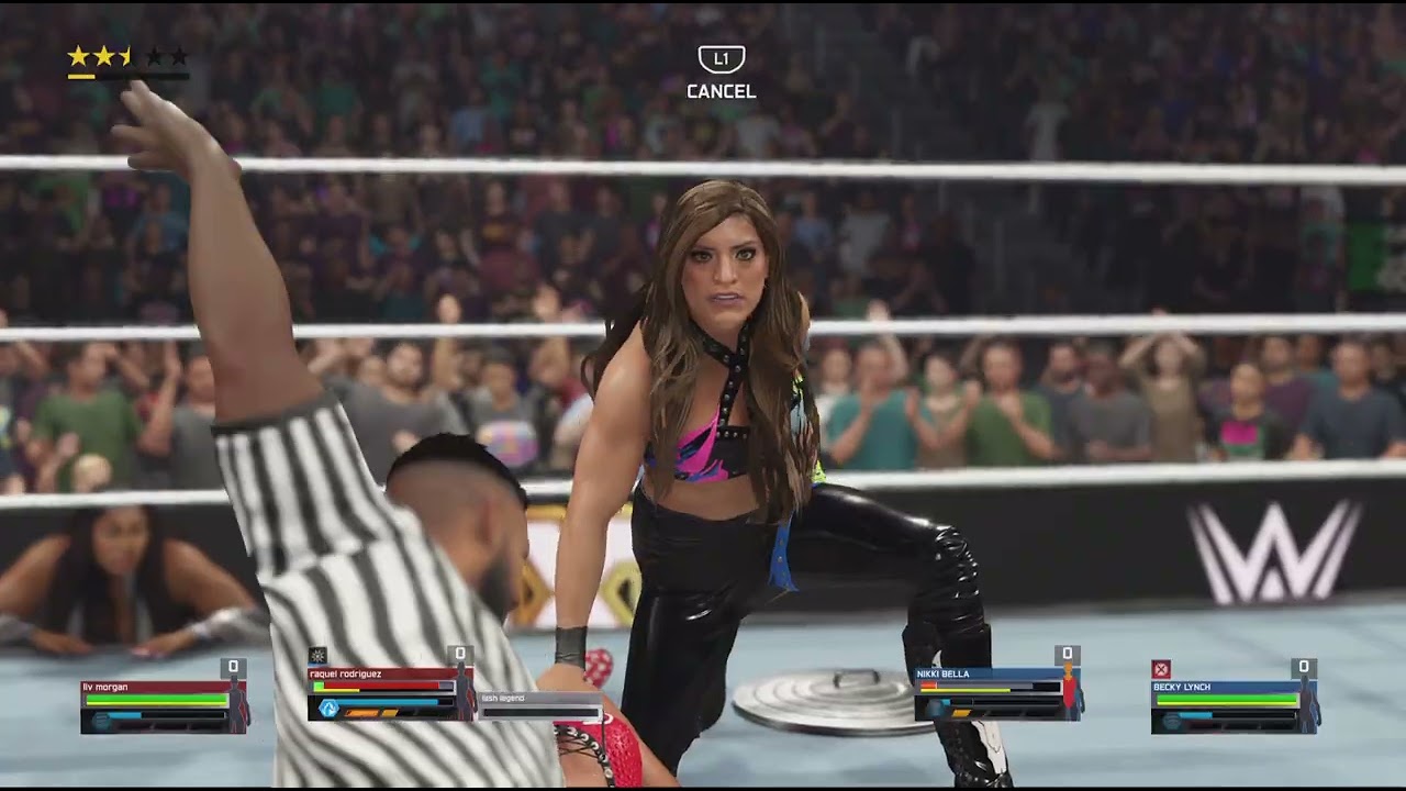 WWE 2K25_ created raquel &  liv morgan vs nikki bella &  becky lynch