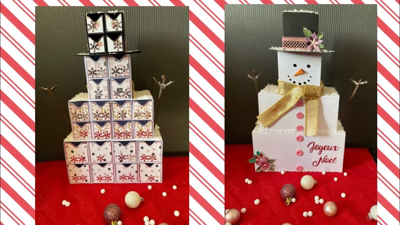 *Présentation* calendrier de l'avent bonhomme de neige *Scrap.gogouette*