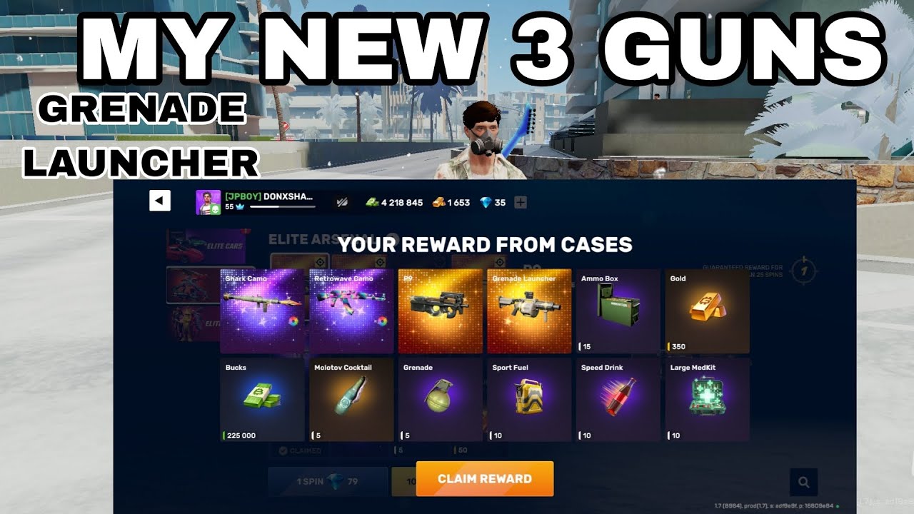 My 3 new guns and 2500 diamond spend new grenade launcher in FLEXCITY 😍😍😌