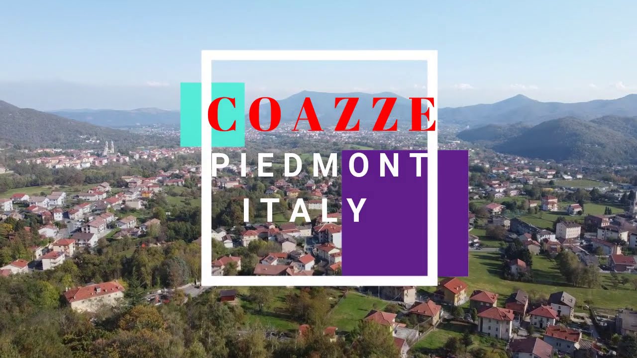Coazze by drone (Valsangone,, Piedmont, Italy)