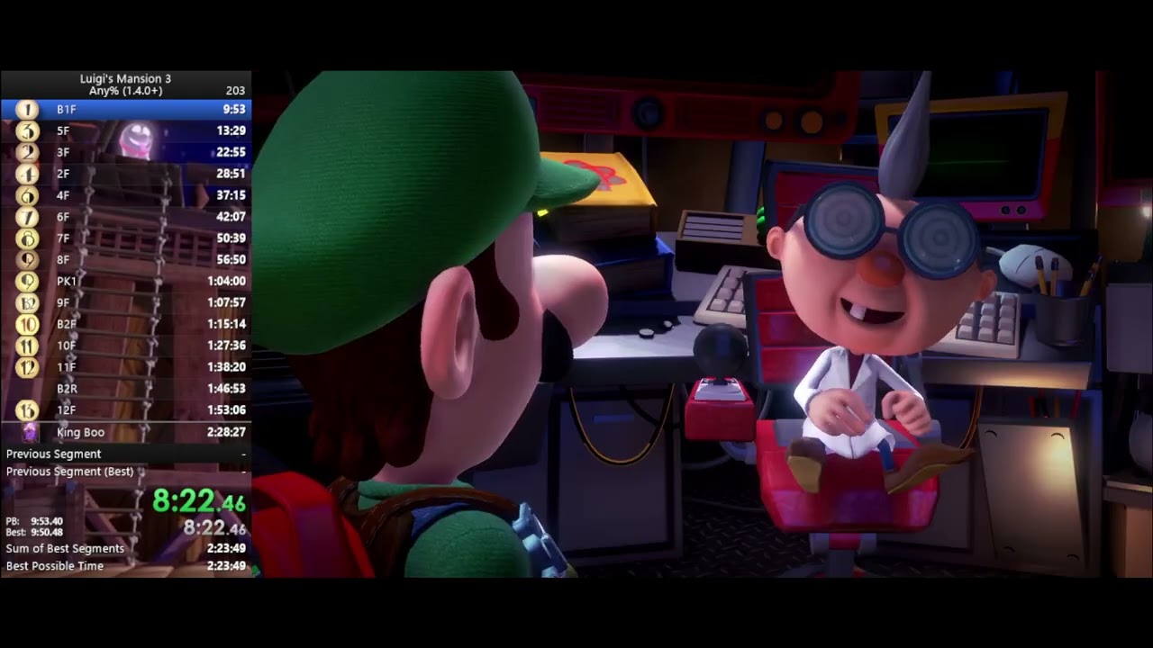 Luigi’s Mansion 3 Any% Speedrun in 2:27:55 (PB)