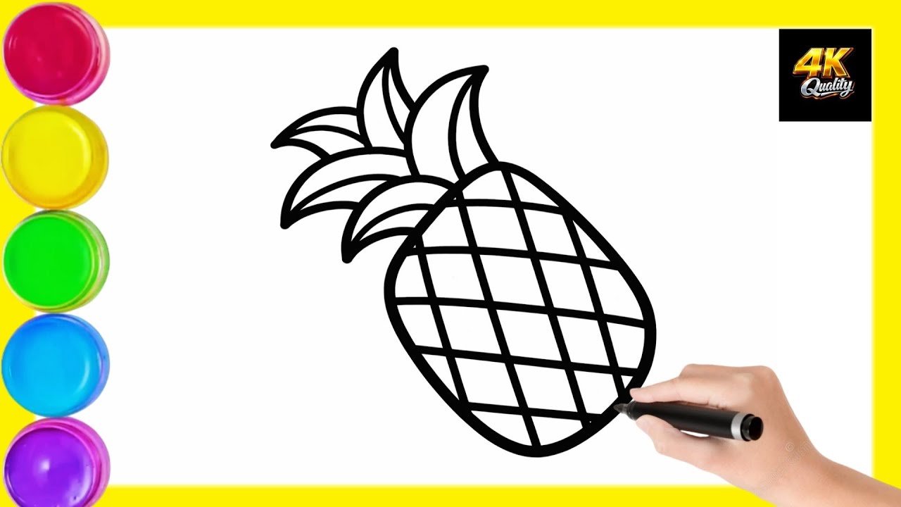 “Pineapple drawing for Beginners | Easy Step by Step” | By Marker Art YT | Day #39