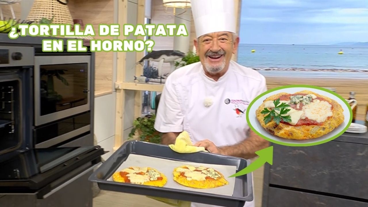 Karlos Arguiñano hace en el horno una tortilla de patata de 3 quesos, fácil y deliciosa