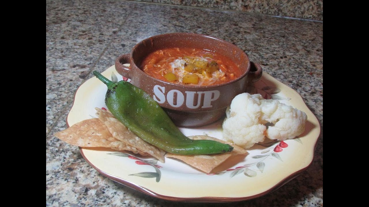 Sopa de Enchiladas con Pollo(Enchilada Chicken soup )