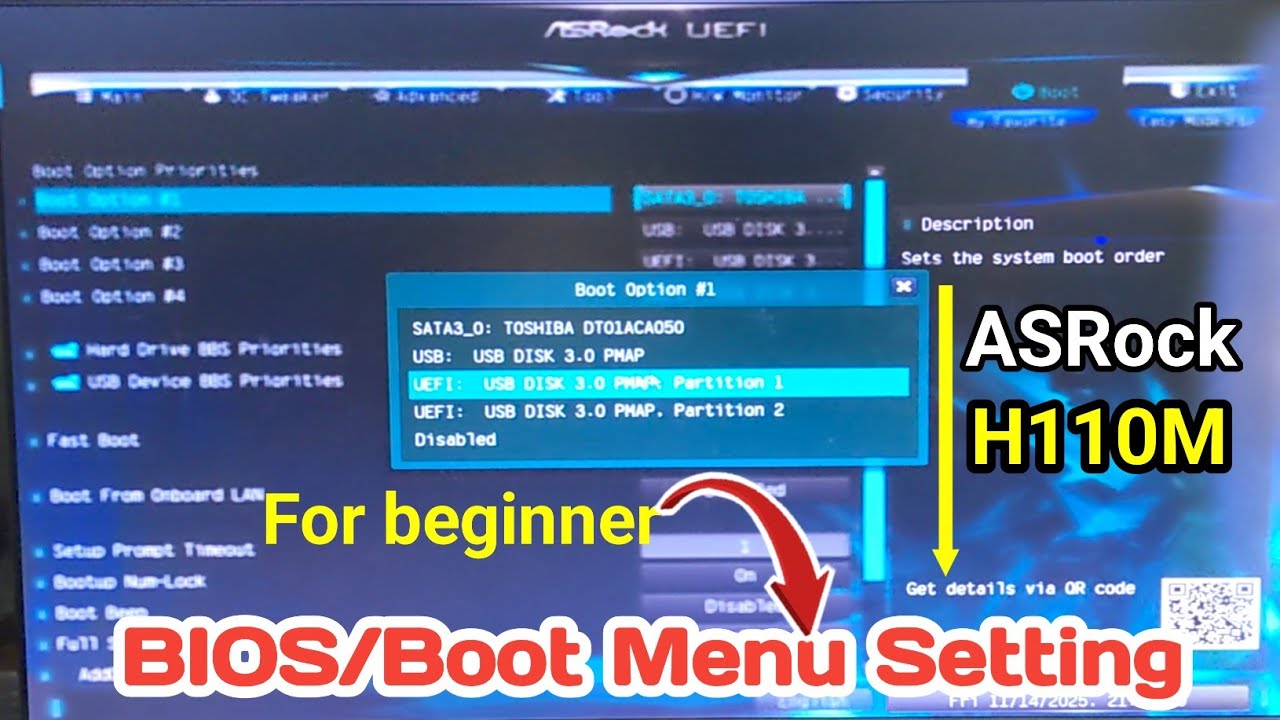 Как пошагово настроить BIOS/меню загрузки и установить Windows на материнскую плату ASRock H110M