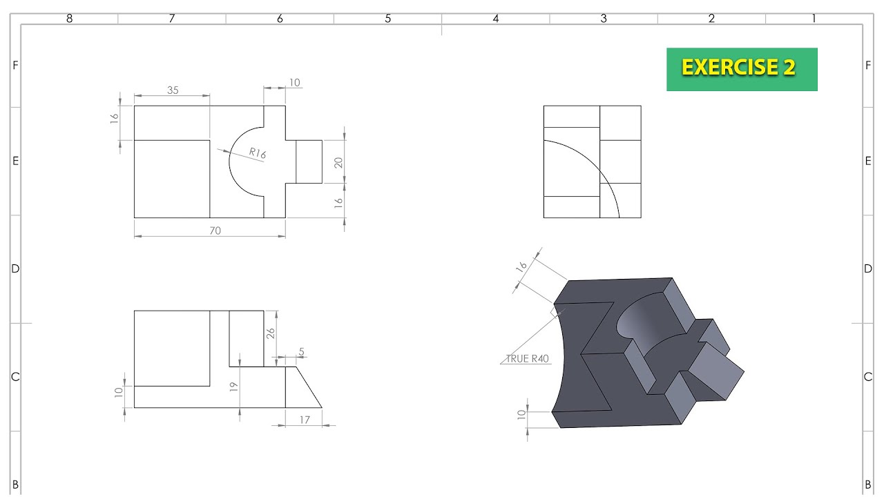 solid works tutorial for beginners exercise 2 II [CAD STYLERS] II solid works tutorial series