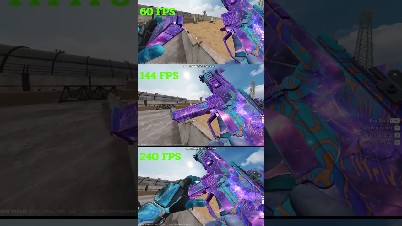60FPS VS 144 FPS VS 240 FPS  WHICH DO YOU THINK ITS BETTER? #gaming #fpsdifference#codm#bloodstrike