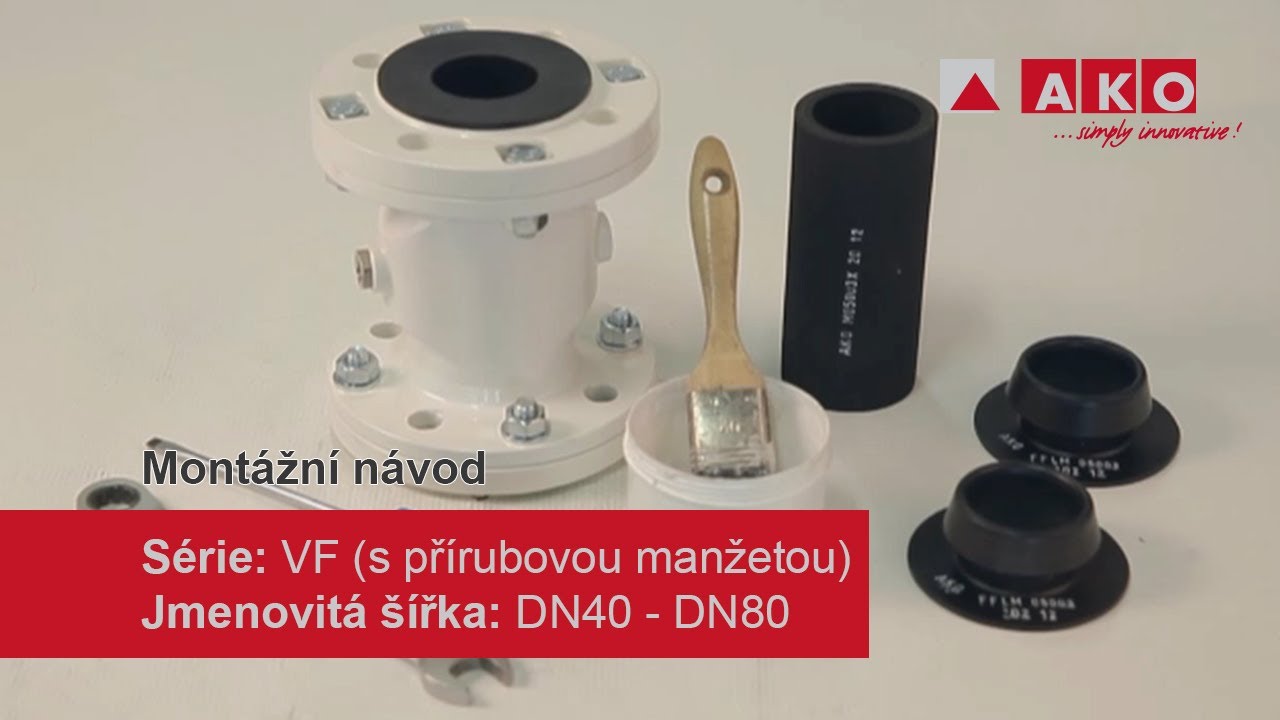 Výměna membrány: Hadicový ventil AKO (pneumatický), série VF (FFLM), DN40, DN50, DN65, DN80