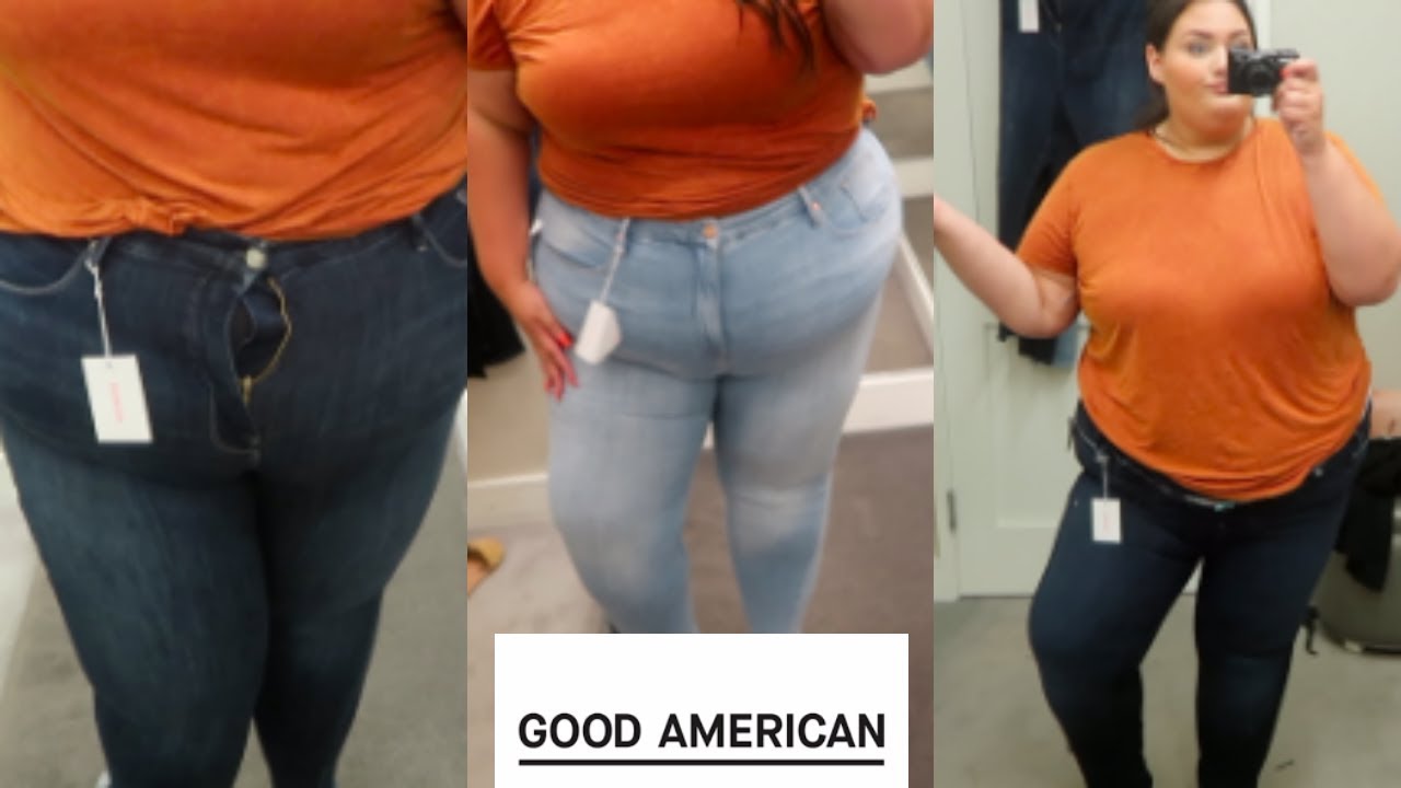 PLUS SIZE GOOD AMERICAN DENIM INSIDE THE DRESSING ROOM!