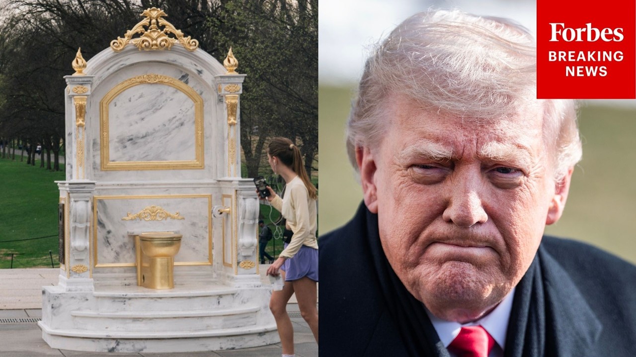 Golden Toilet Statue Criticizing Trump Appears On National Mall