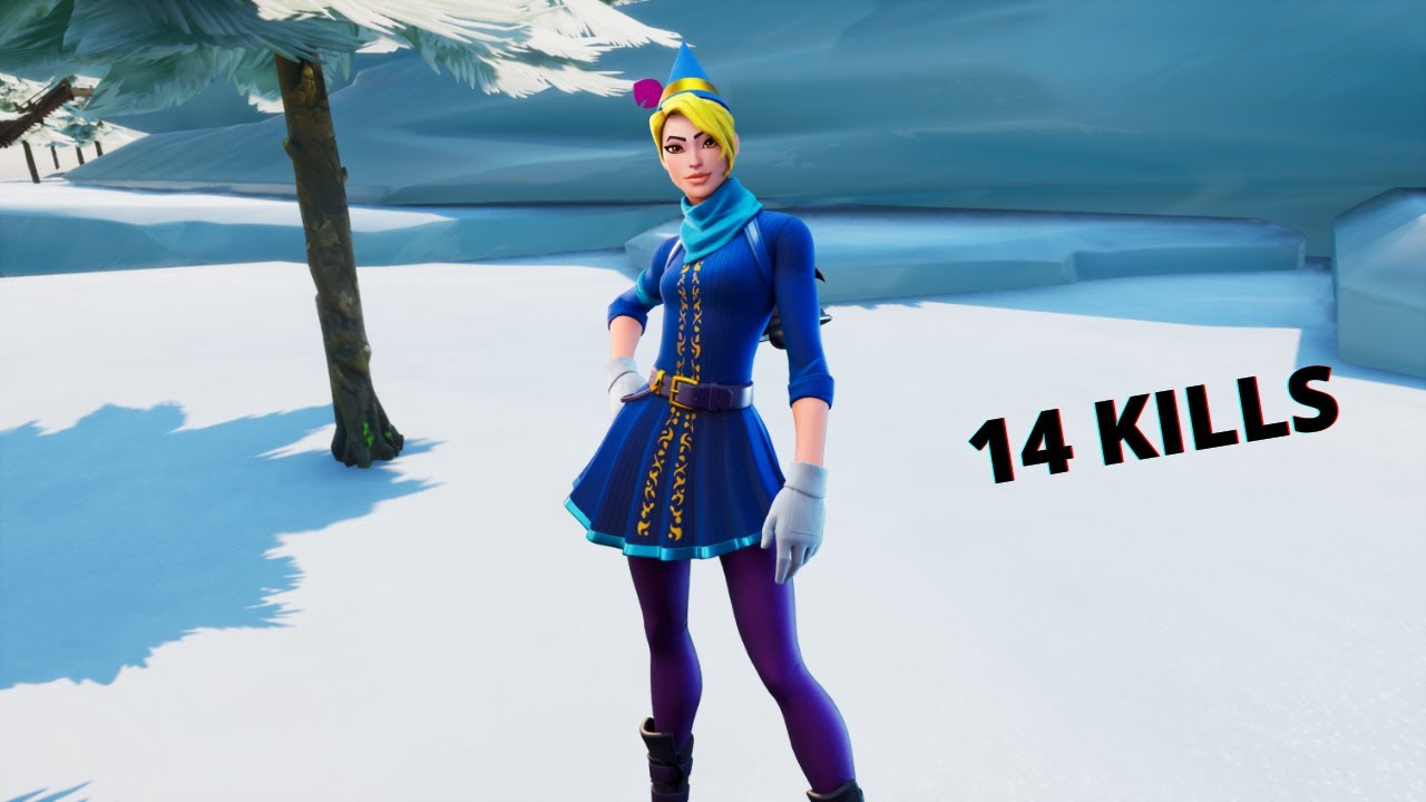 14 Kill Game with The Blue Snowbell Skin! (Solo Win)