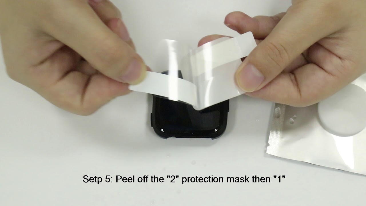 PEYOU Fitbit Versa Wet-applied Screen Protector Installation Video