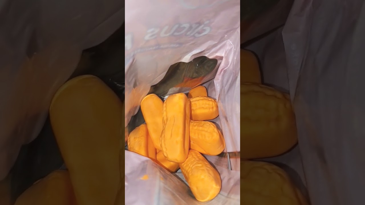 ASMR Sounds: Circus Peanuts 🎃🧡🥜#shorts #asmrsounds #asmr #asmreating #candy  #circuspeanuts
