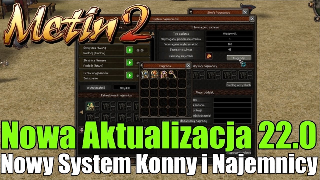 Metin2 - Aktualizacja - Nowy system konny - Najemnicy - Możesz być bodym i mentalem naraz - Hydra