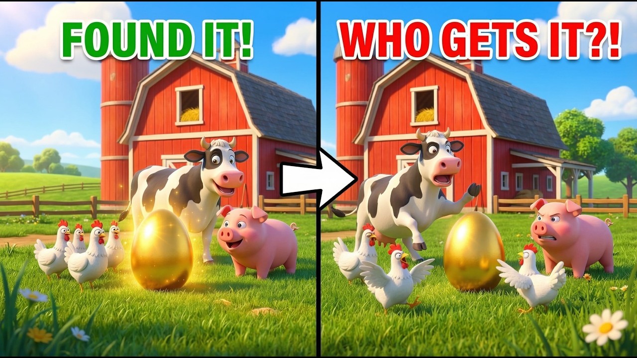 The Golden Egg Mystery!✨ Who Has It?! | Farm Detective Story |Ollie & Boo