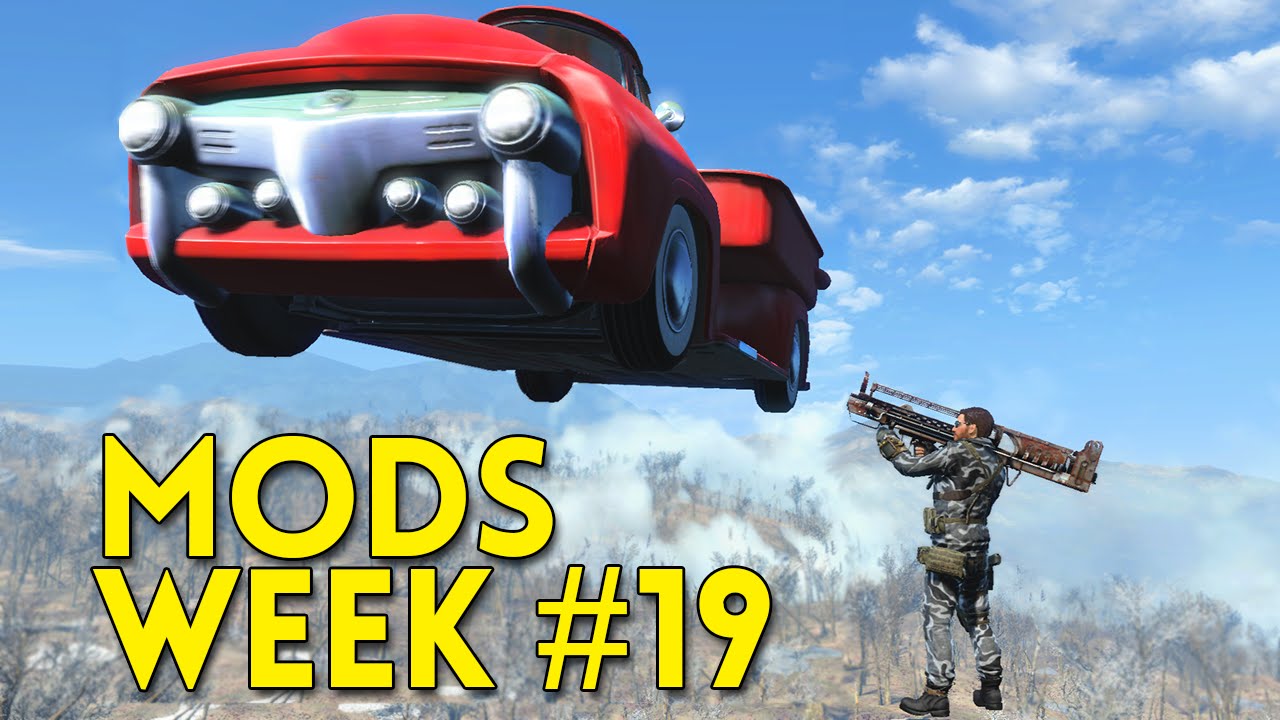 Fallout 4 TOP 5 MODS Week #19 - Car Launcher, Crysis Assault Rifle, Nicer Interiors