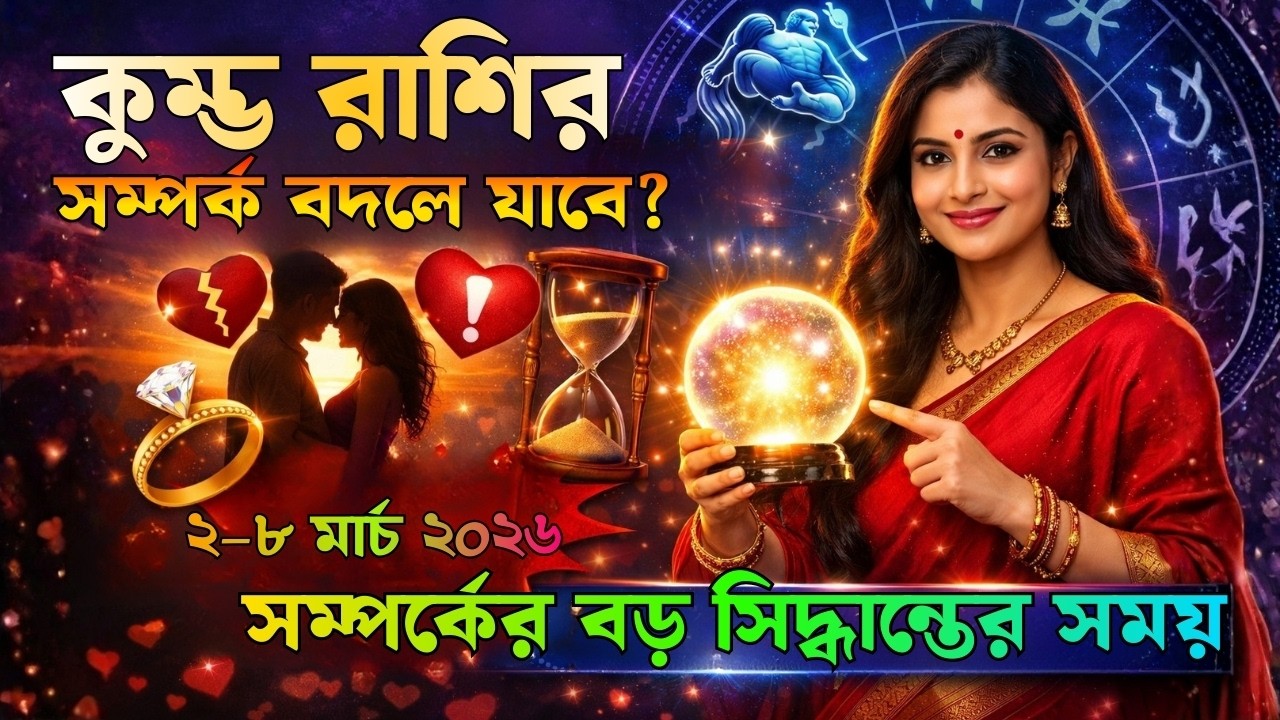 কুম্ভ রাশির ২–৮ মার্চ ২০২৬ | প্রেম ও দাম্পত্য জীবনের পূর্ণাঙ্গ রাশিফল | Aquarius Love & Marriage