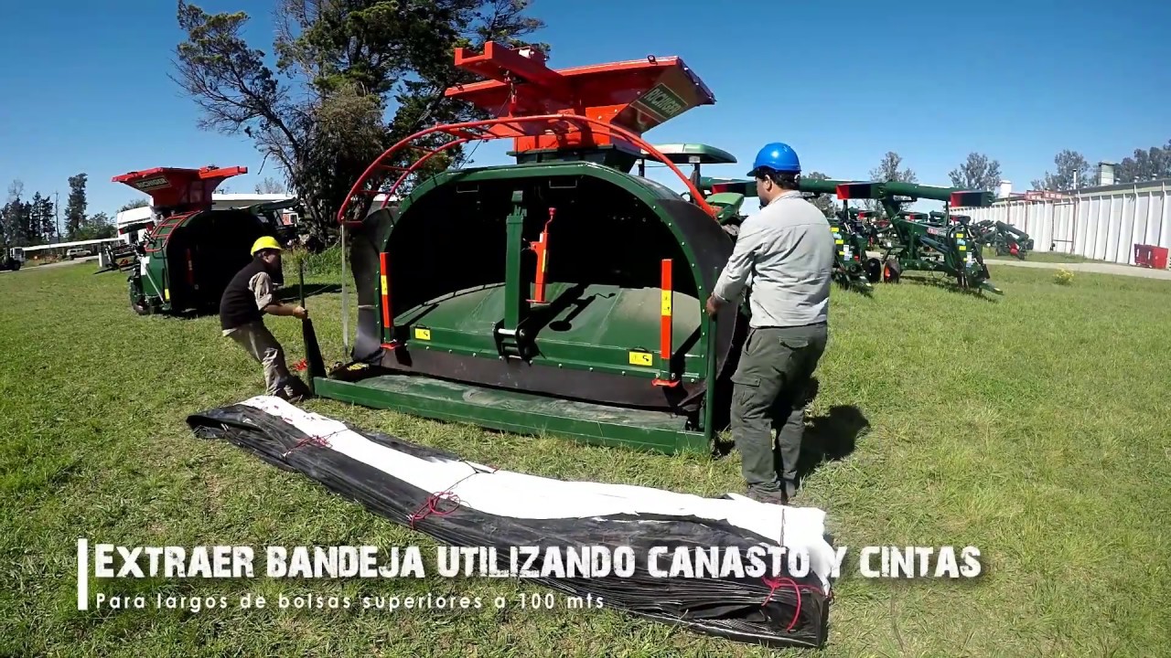 Colocacion Silobolsa 150 metros en Embolsadora de granos Tutorial 2020