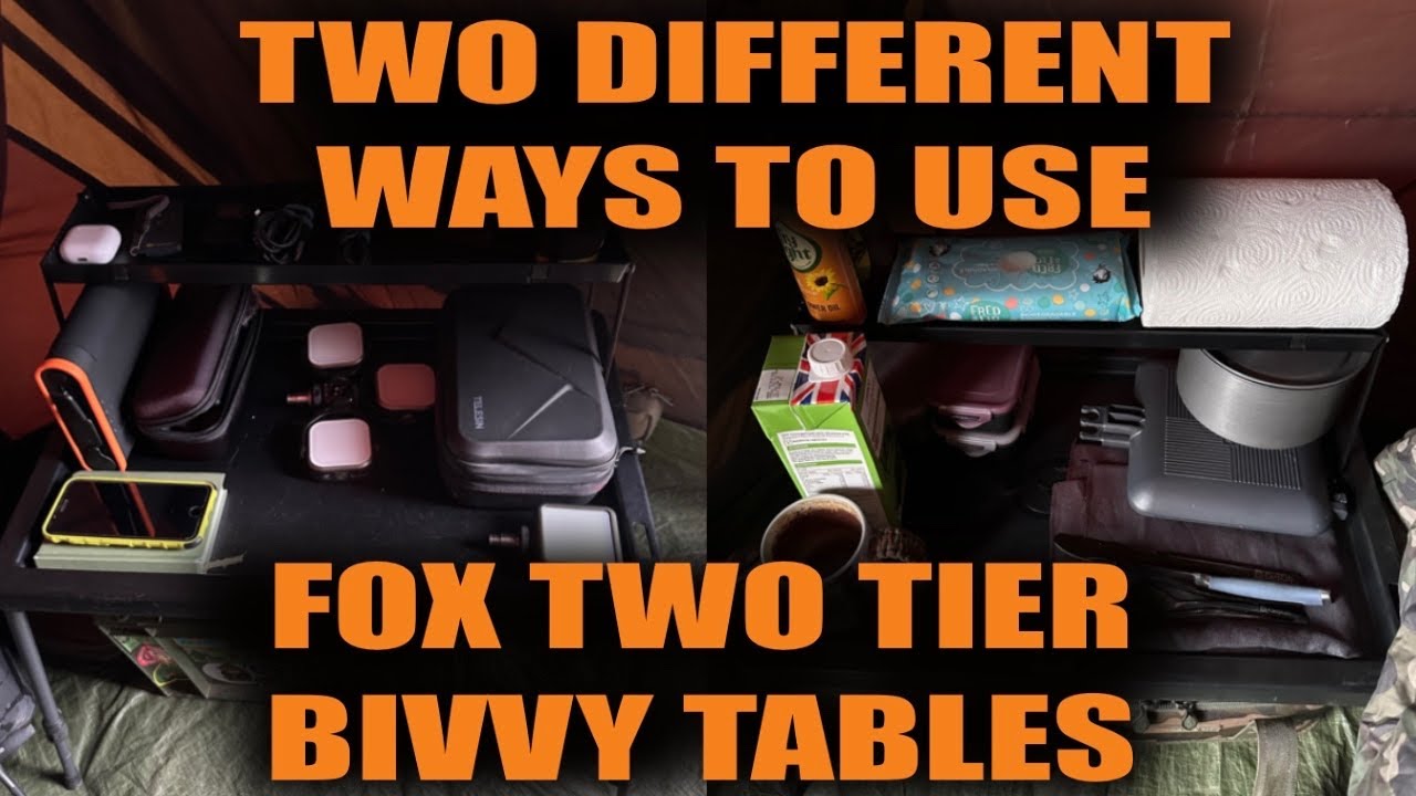 A COUPLE DIFFERENT WAYS TO USE THE FOX TWO TIER BIVVY TABLES - carp fishing