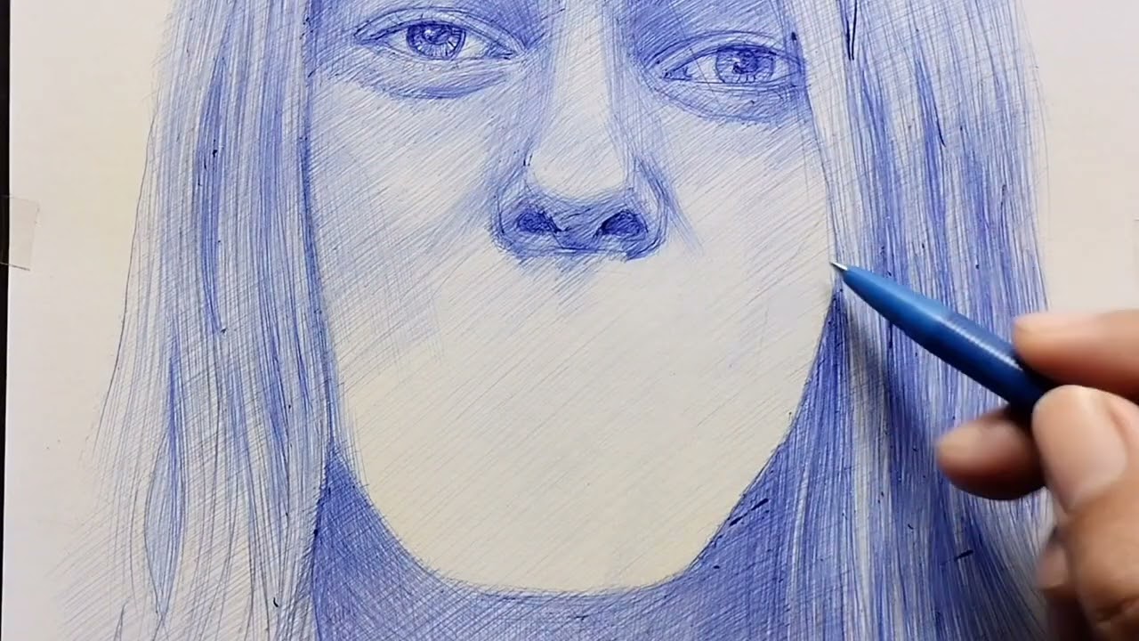 How to shade with ballpoint pen hatching and cross hatching