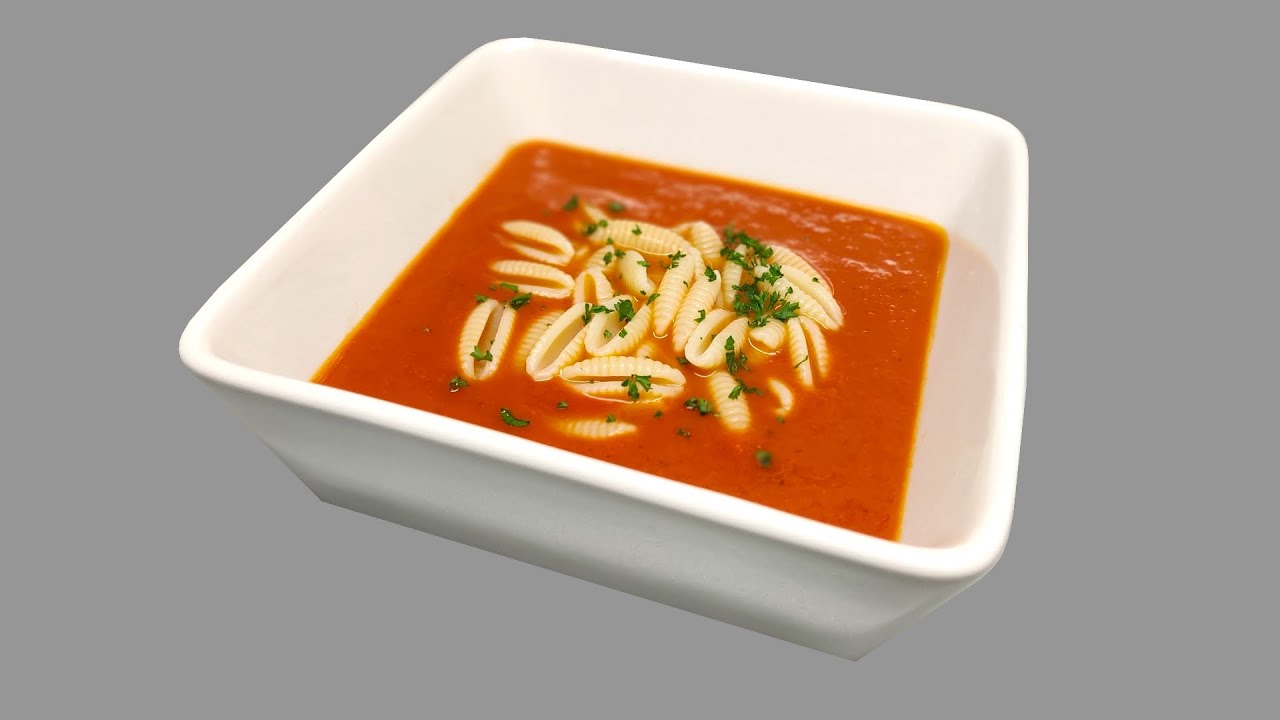 Rychlá rajčatová polévka s těstovinami recept