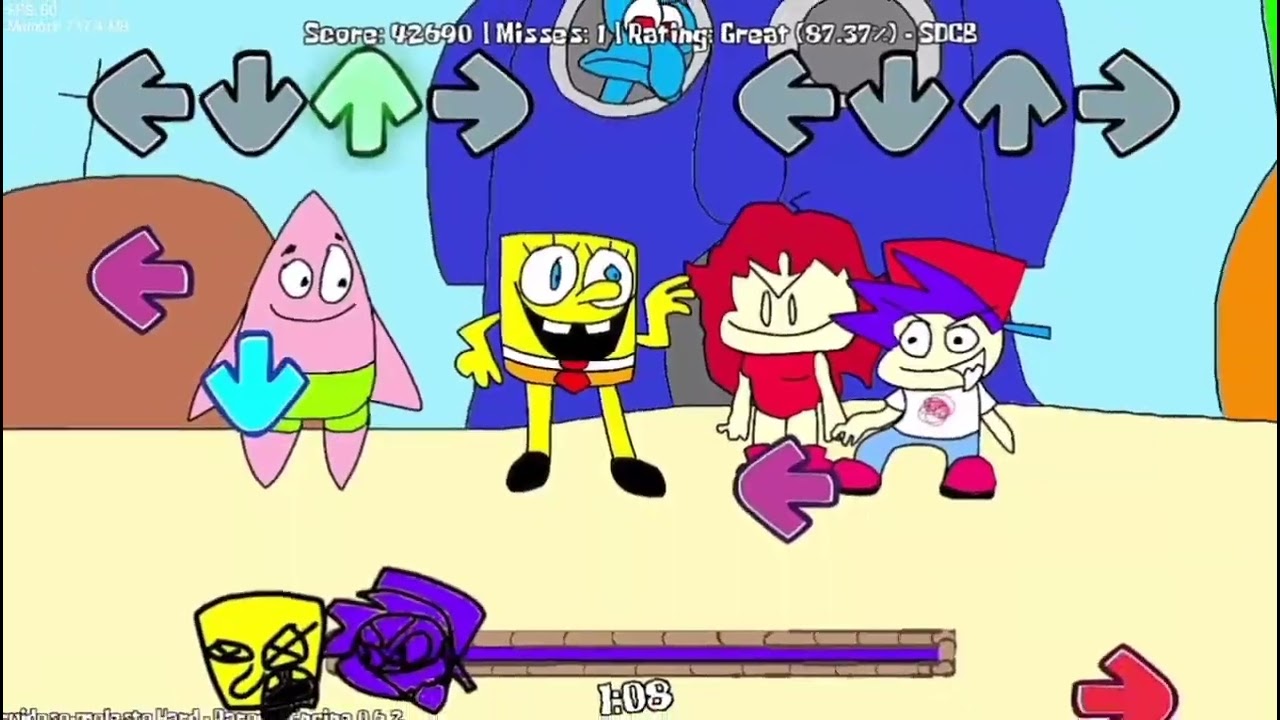 FNF: Ruidoso Molesto V2 - Vizualizer - Spongebob Parodies v4 OST 
