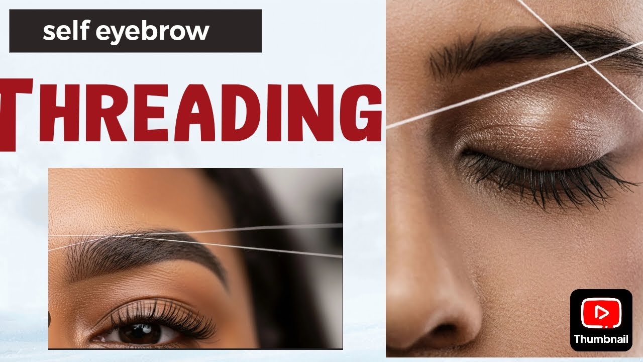 Self eyebrow threading 👆