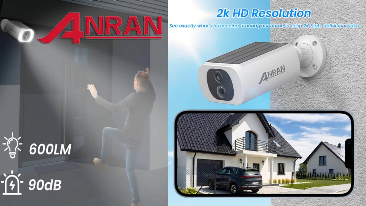 ANRAN: Telecamera di Sorveglianza con Pannello Solare Integrato