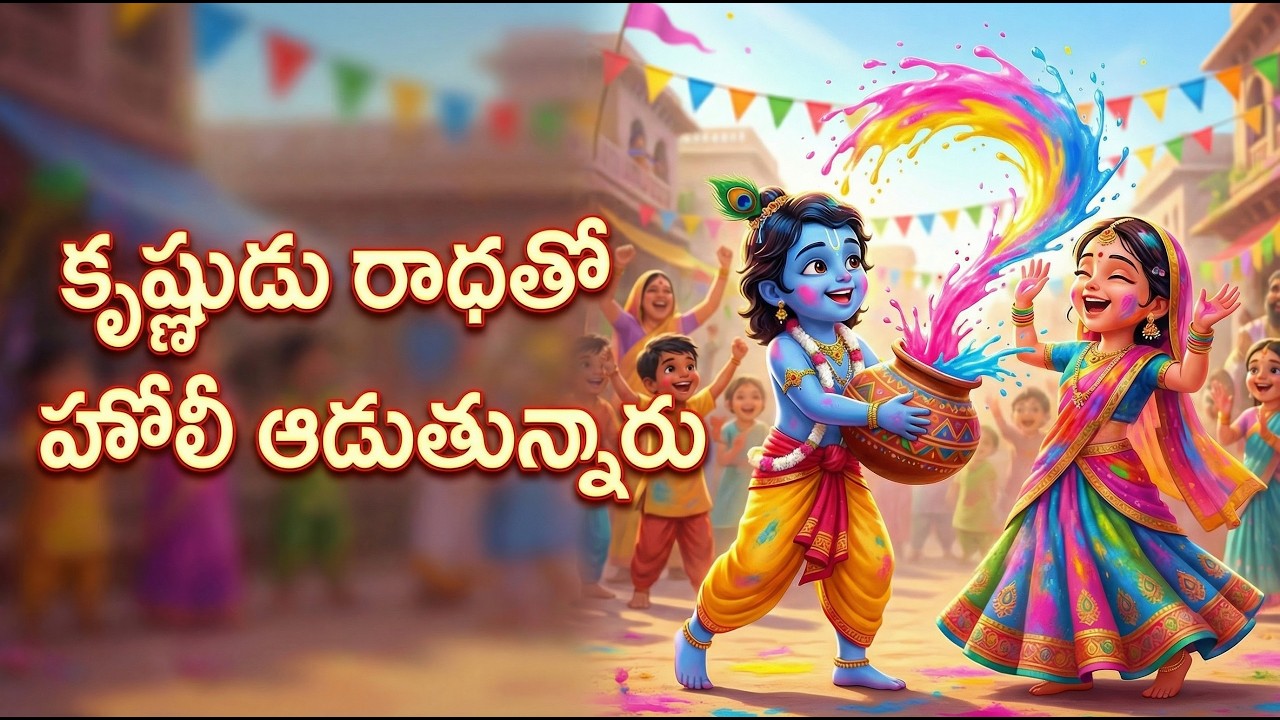 Krishna Radha Holi Song | కృష్ణ రాధ హోలీ పాట | Telugu Kids Holi Songs 2026 | Allari Junior