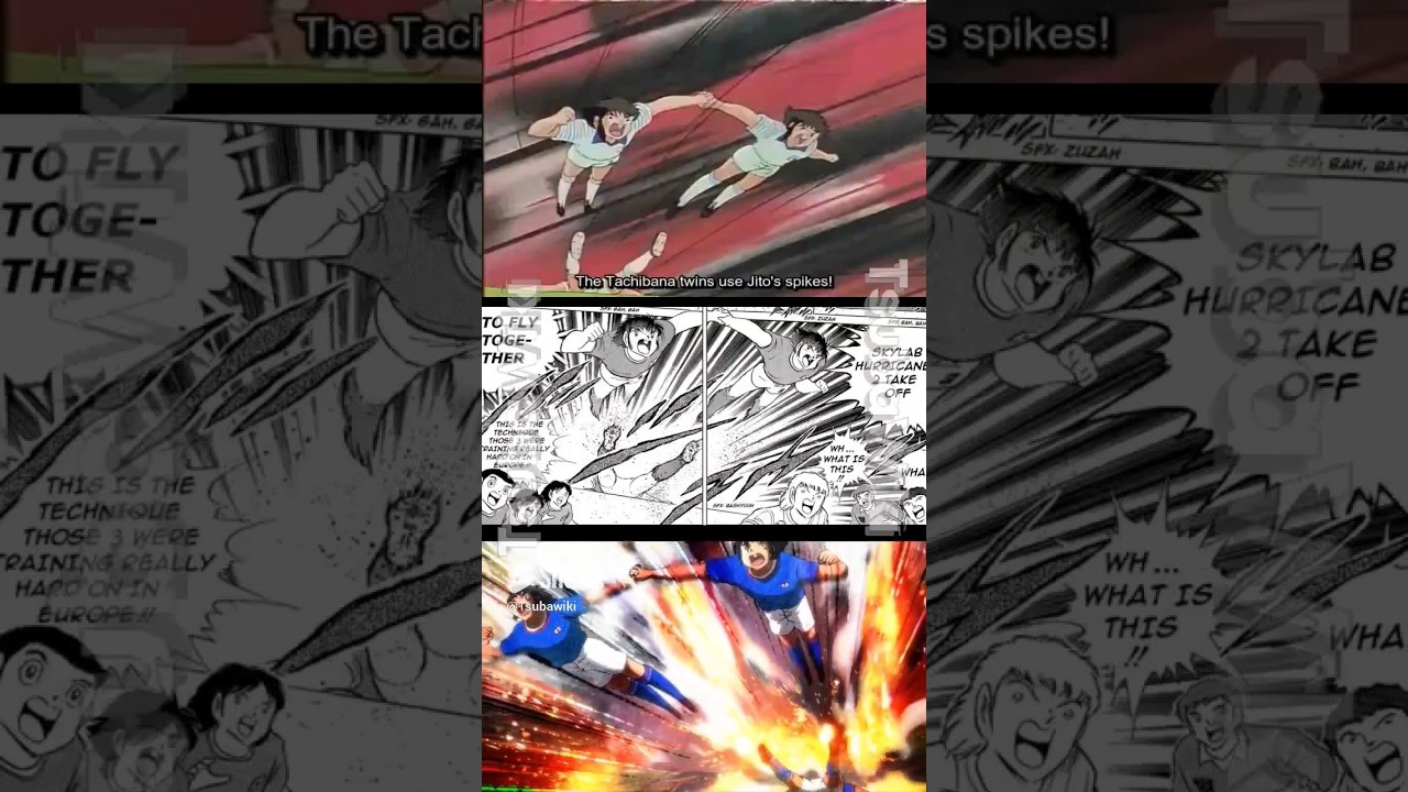 Skylab Hurricane Twin Shot Captain Tsubasa Season 2 #football #anime #manga #animeedit #soccer