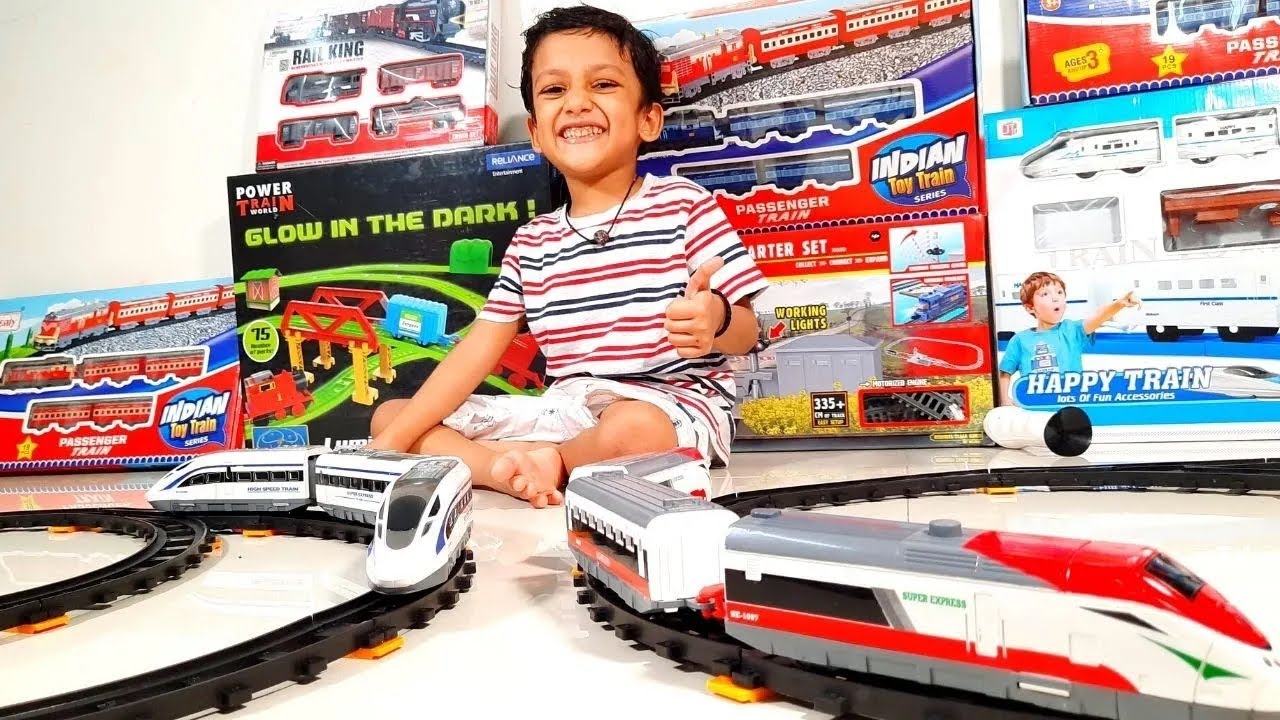 Cucudus Playing With High speed Toy train | RC train vs High speed train | Train videos for kids