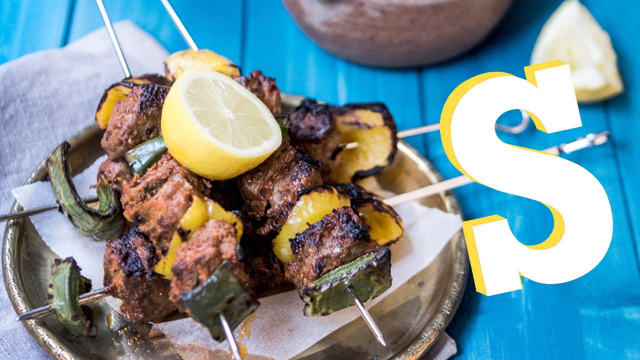 Greek Lamb Kebabs & Babaganoush Recipe - SORTED