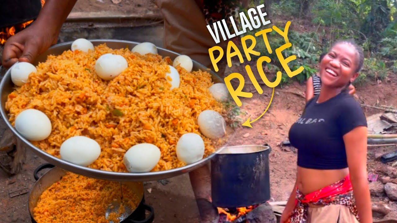 Co-Wife Cooks Party Jollof Rice 🍚🔥 While Mum Process Palm Oil 🌴✨| African Village Family Life ❤️