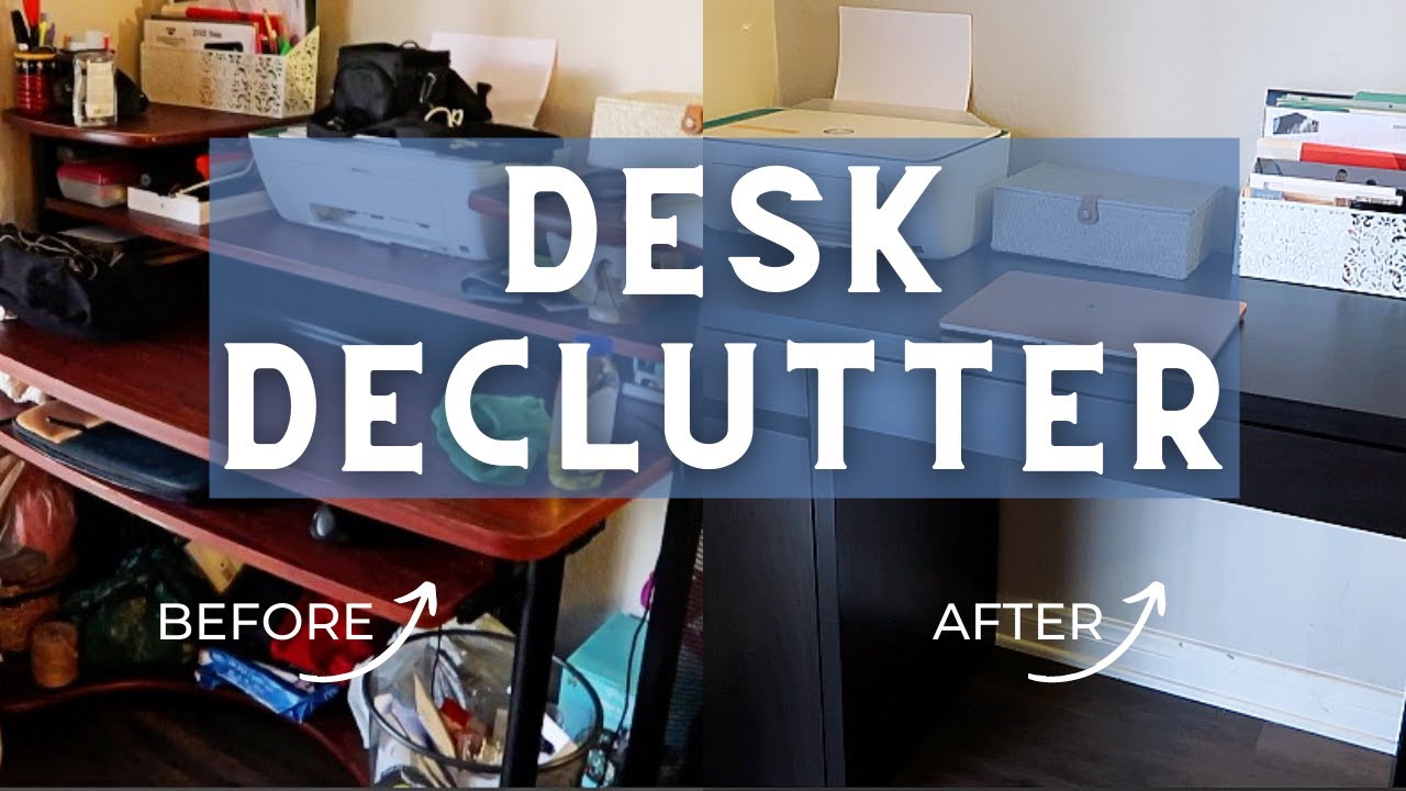 MINIMALIST DESK MAKEOVER | declutter & organize with me