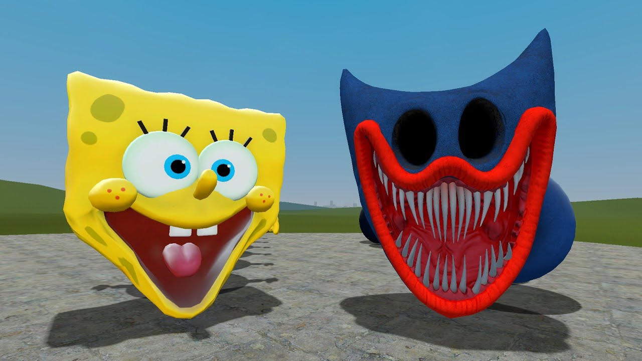 NEW HUNGRY SPONGEBOB SNAKE VS NEW HUNGRY HUGGY WUGGY In Garry's Mod