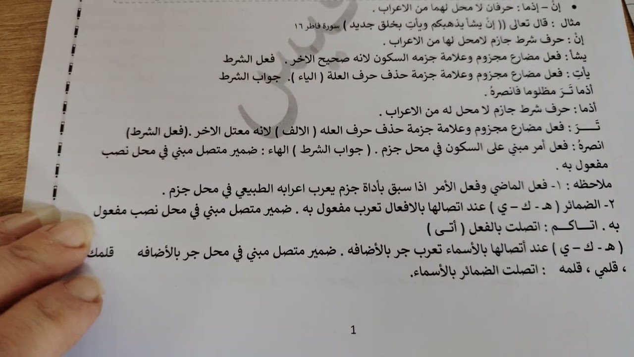 شرح موضوع ادوات الشرط الجازمه لفعلين / الجزء الثاني / مدرسه المادة / _ لبنى قيس _