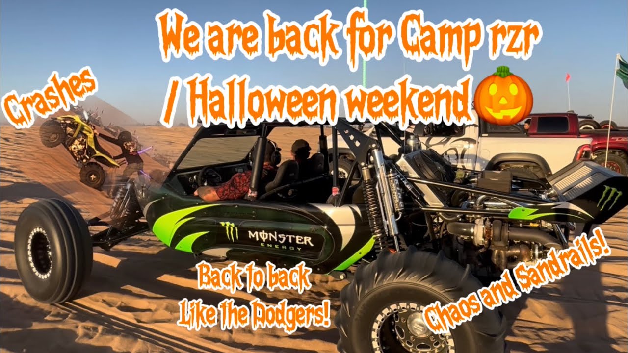 Glamis! Back to back weekends! Camp Rzr/ Halloween 2025🎃! Crashes, chaos and sandrails!!