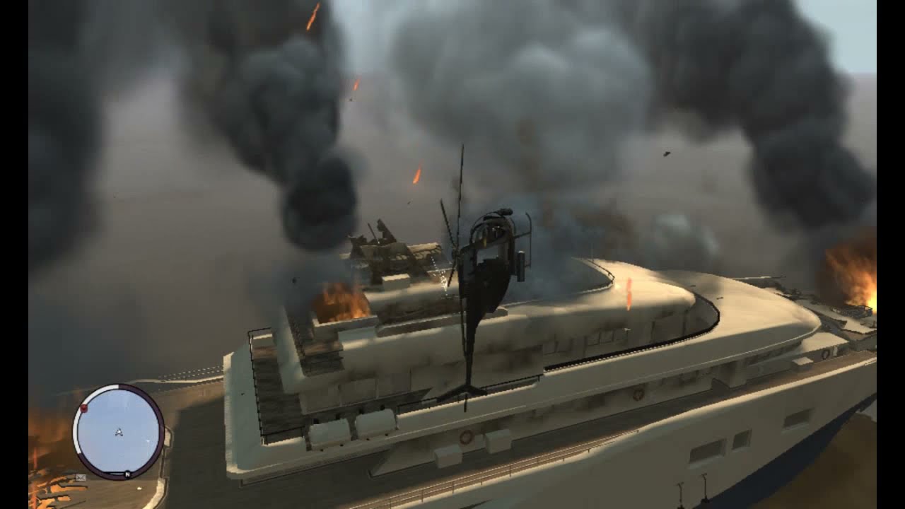 GTA 4 || Mission || Destroy Yacht || Steal Chopper || Y icon || HymGamez