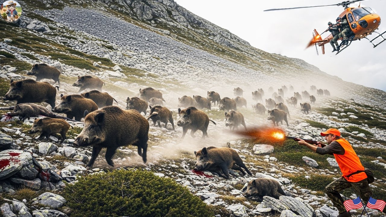 American Hunter's Fierce Battle with Wild Boar - A Dramatic, Adventurous Chase | Wild Boar Hunting
