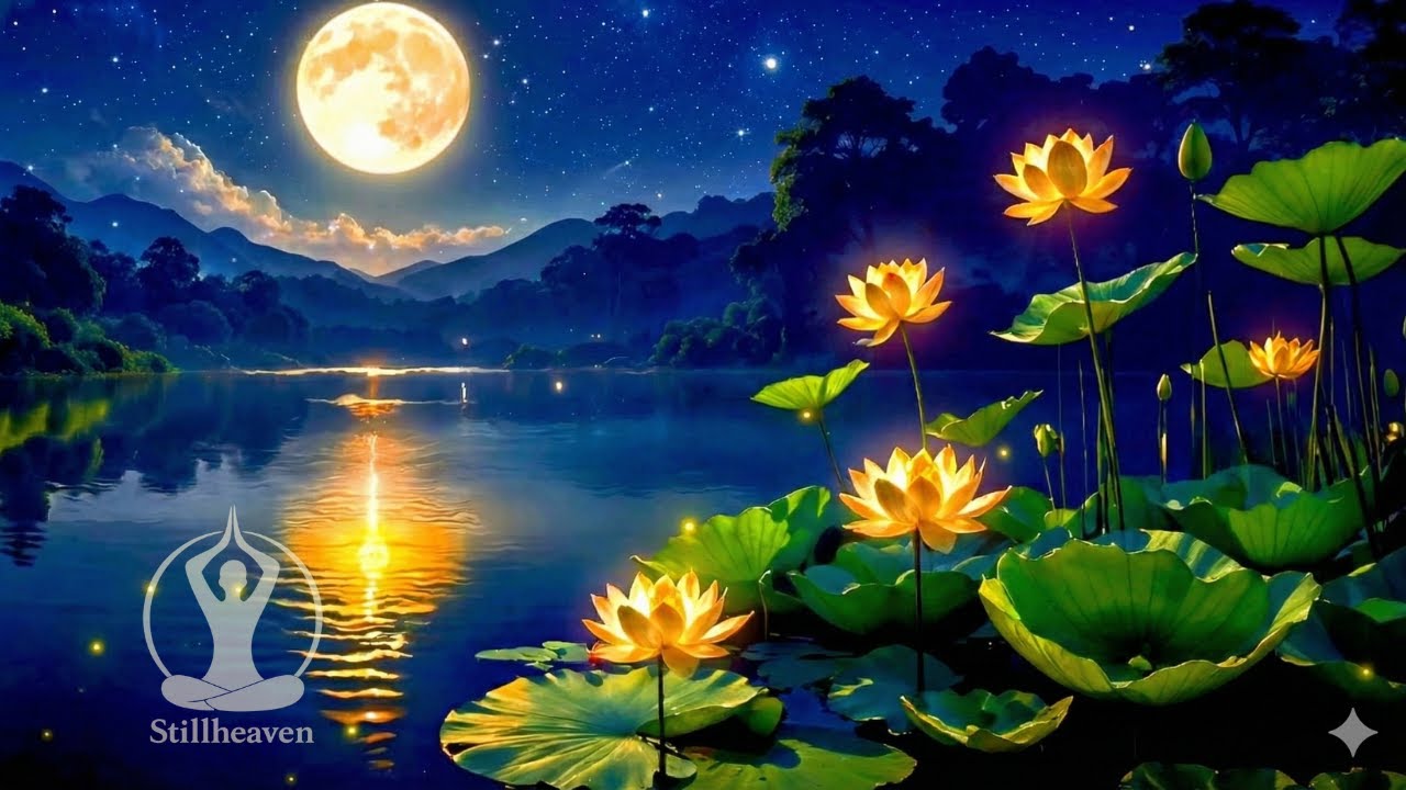Moonlit Lake Calm – 4 Hours of Dreamy Harp & Night Nature Sounds for Deep Sleep