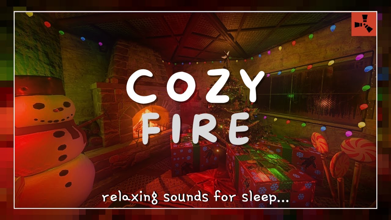 Rust Ambience 🌙 Rust 1 HOUR Christmas Relaxing Burning Fireplace 🔥 and Crackling Sounds for Sleep 💤