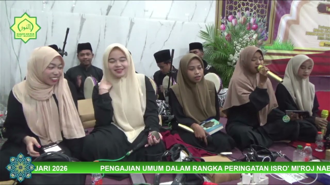 PRA ACARA PENGAJIAN UMUM MEMPERINGATI ISRO' MI'ROJ MASJID AN NUR MARON PACET MOJOKERTO