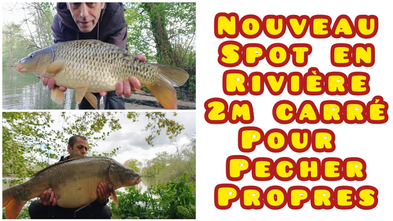 De retour en rivière . 2m carré Pour pecher propre .( Pêche de la carpe en rivière)