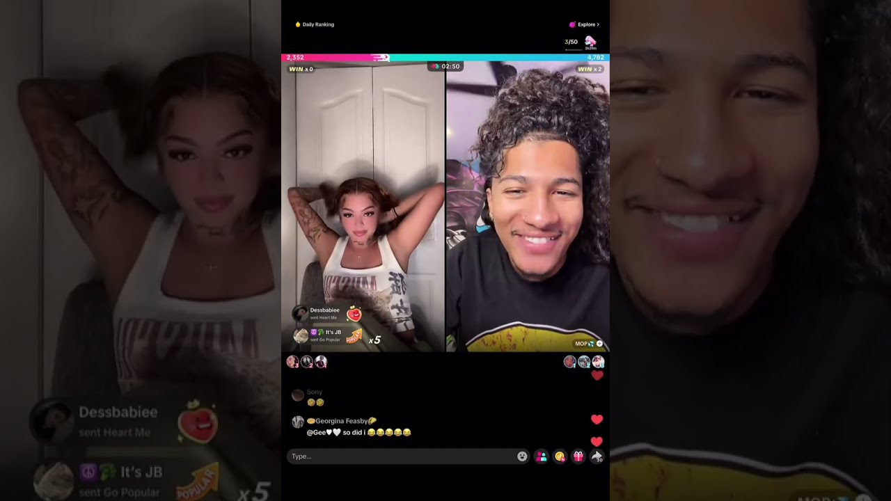 Kayla with Perez Hilton, Kiara and others Sunday TikTok live video