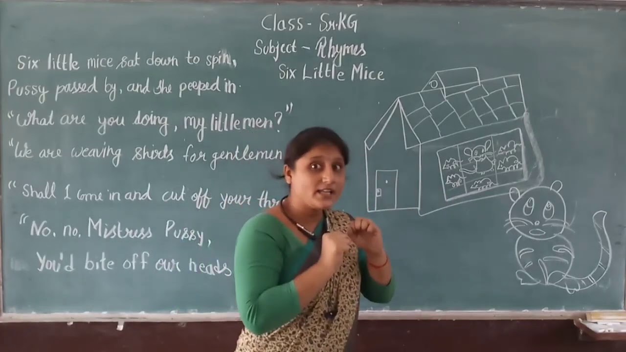 CLASS -Senior KG / English Poem ( Six Little Mice )