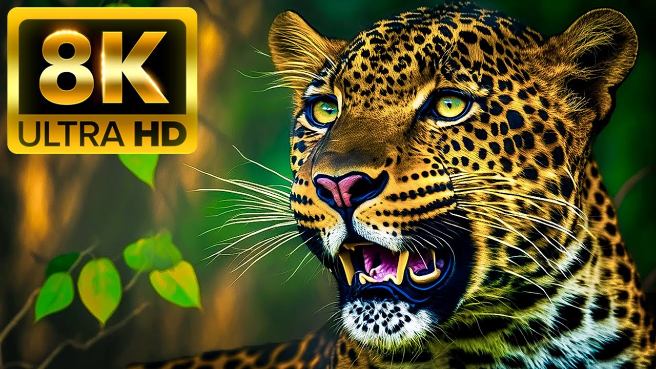 Величайшие животные 8K Ultra HD со звуками животных (красочно динамично)