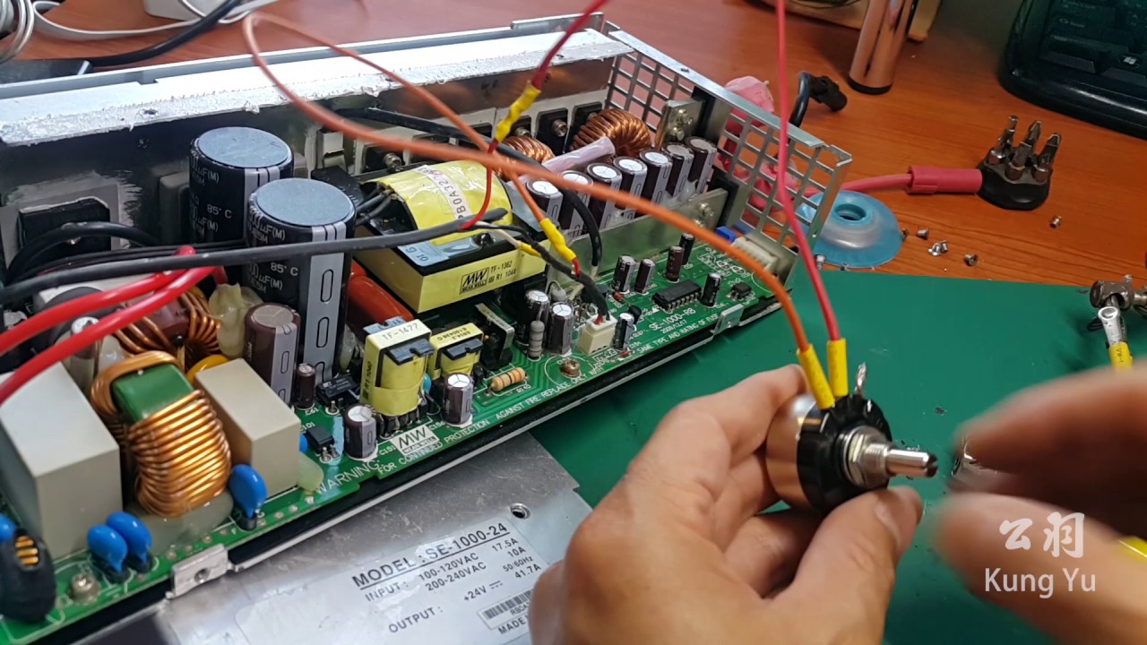 明緯電源供應器SE 1000 繞線圈可調電阻 VR 降低風扇電流聲音變小了-2016 12 26