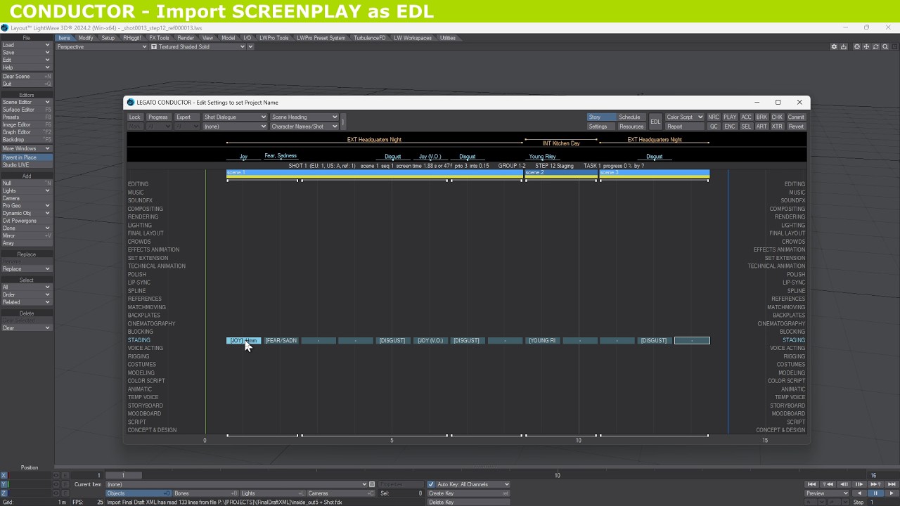 Legato Conductor 4, LATEST UPDATES - animation project management system for LightWave 3D