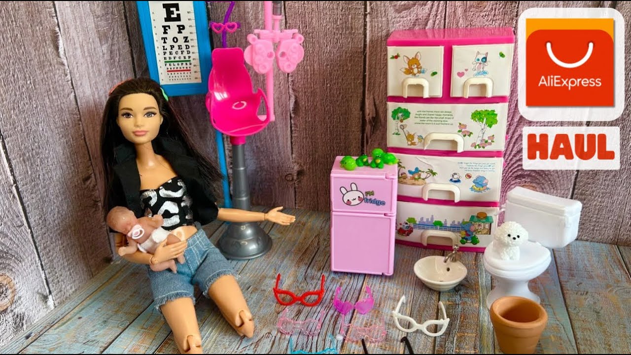 ALIEXPRESS HAUL of MINIATURES #3 for Barbie dolls. Doll house, drawers, medical, fridge, UNBOXING